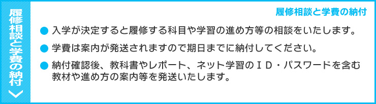 履修相談と学費の納付